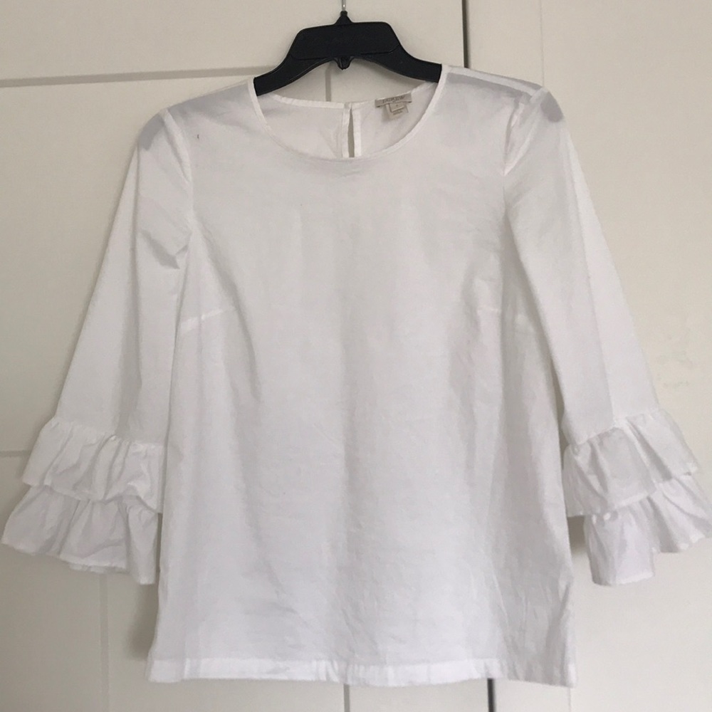 J Crew Bell sleeved ruffle blouse